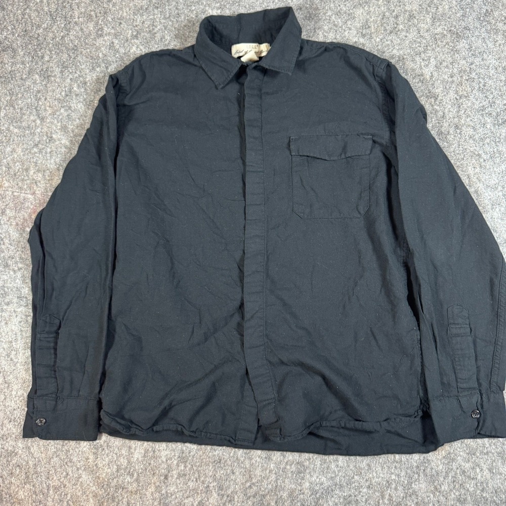 L.O.G.G. H&M Black Cotton Button Down Long Sleeve Shirt Men's Casual